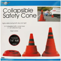 Collapsible Traffic Safety Cone with Reflective Rings