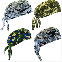 Diamond Plate 4pc Assorted Cotton Camo Skull Cap Set