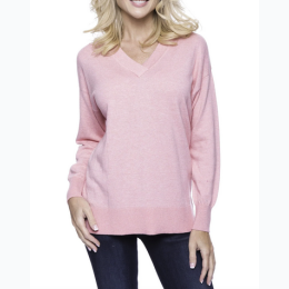 Women's Box-Packaged Tocco Reale Cashmere Blend Deep V-Neck Sweater - 4 Color Options