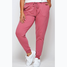 Plus Size Relax Fit Jogger in Begonia Pink