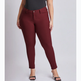 Plus Size Hyperstretch Skinny Jean in Dark Wine