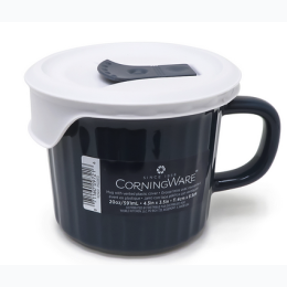 CorningWare 20oz Stoneware Mug With Plastic Lid