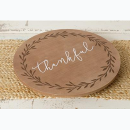 Wooden Lazy Susan - Thankful