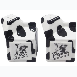 Black & White Cow Salt and Pepper Shaker Set - Ceramic