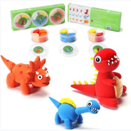 Kids 3 Cup Set Air Dry Modeling Craft Kit - Dino Theme