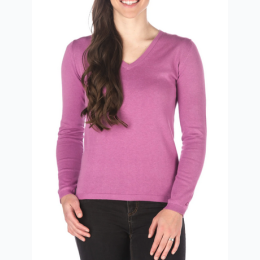 Women's 100% Cotton V-Neck Essential Sweater - 2 Color Options