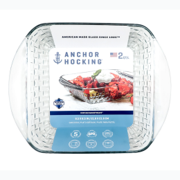 Anchor Hocking 2 Quart Basketweave Baking Dish