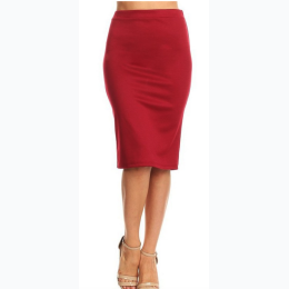 Women's Solid High Waisted Pencil Skirt - 2 Color Options