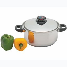 Precise Heat™ 5.5qt 12-Element T304 Stainless Steel Stockpot with Vented Cover