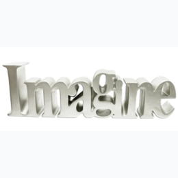 10" X 3" Tabletop Resin Word Decor IMAGINE - 2 Colors