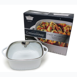 CorningWare® 3.2 qt. Cast Aluminum Roaster with Lid - White