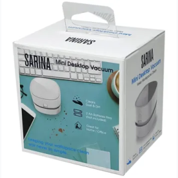 Sarina White Mini Desktop Vacuum