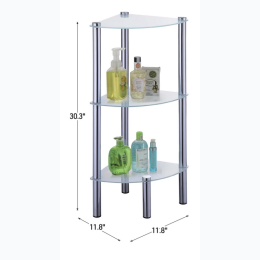 Glass Shelf Corner 3 Tier