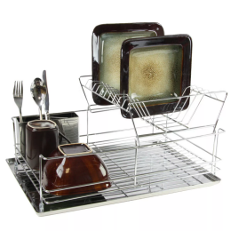 MegaChef Stainless Iron Shelf Dish Rack - 15.5 Inch