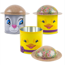 1/2 Half Gallon Easter Tin With Hat - 2 Options