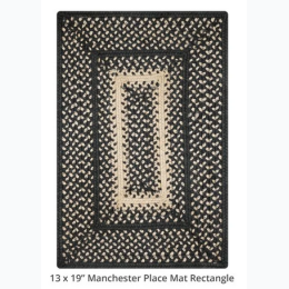 HomeSpice Decor - Manchester Black Jute Braided 13"X 19" Retangular Placemat