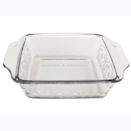 Crofton - Laurel Embossed 2 Quart Bake Dish - Clear