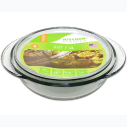 2 Qt Clear Casserole Dish with Glass Lid