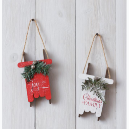 Sleds - Joy, Christmas is Family - Set of 2