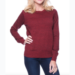 Women's Box-Packaged Tocco Reale Marled Premium Cotton Crew Neck Sweater - 2 Color Options