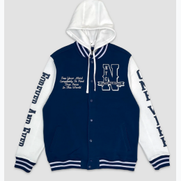 Men's Forever & Ever Fleece Varsity Jacket in Moonlight Blue