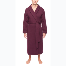 Men's Fleece Lined French Terry Robe - 2 Color Options