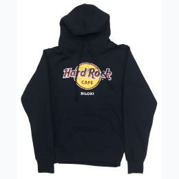 Unisex Classic Logo Hoodie Black - Hard Rock - Biloxi - Size Small