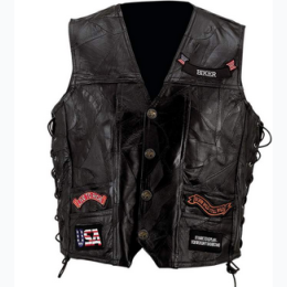 Diamond Plate™ Rock Design Genuine Buffalo Leather Vest