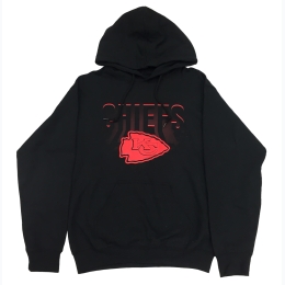 Unisex Classic Logo Hoodie in Black - KC Chiefs - Size Small