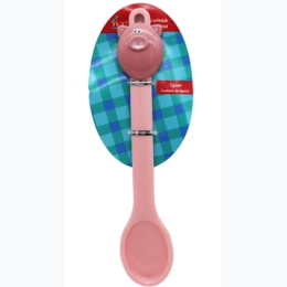 Small Cute Pig Head Pink Silicone Serving Spoon