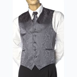 Men's Paisley Design Vest & Tie Set - 3 Color Options