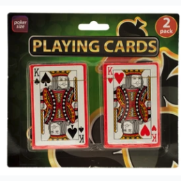 Plastic Coated Poker Size Playing Cards 2 Pack