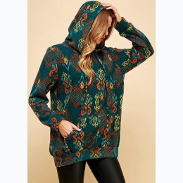 Plus Size Simple Retro Print Soft Hoodie - 2 Color Options