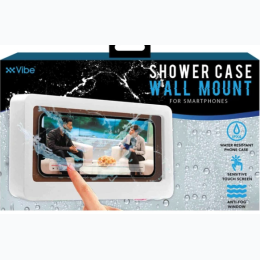 VIBE Water Resistant Shower Case Smartphone Wall Mount in White