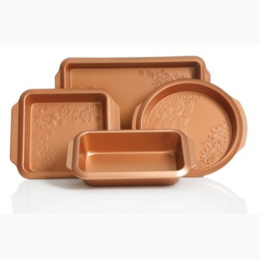 Gibson Home 4-Piece Copper Nonstick Steel Bakeware Set